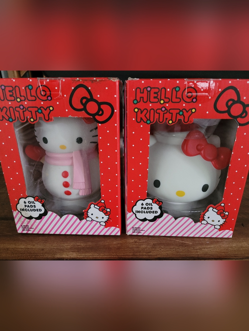 New Sanrio Hello Kitty Holiday LED Aroma Fan Lighted Snowman & Santa hat Christm
